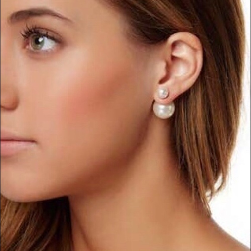 Double sided faux pearl earrings